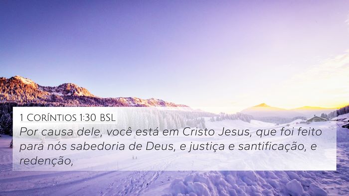 1 Coríntios 1:30 BSL Bible Verse Image