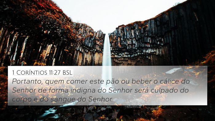 1 Coríntios 11:27 BSL Bible Verse Image