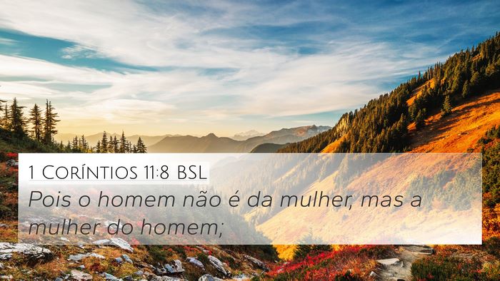 1 Coríntios 11:8 BSL Bible Verse Image