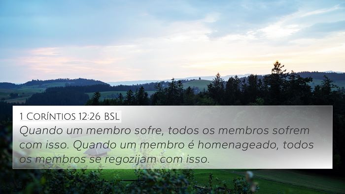 1 Coríntios 12:26 BSL Bible Verse Image