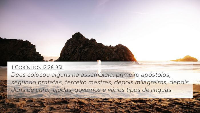 1 Coríntios 12:28 BSL Bible Verse Image