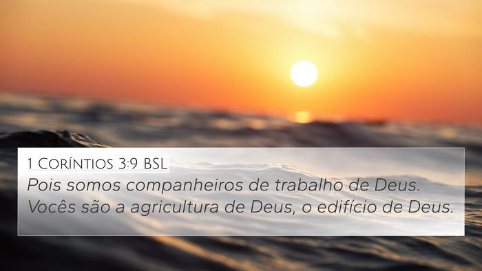 1 Coríntios 3:9 BSL Bible Verse Image