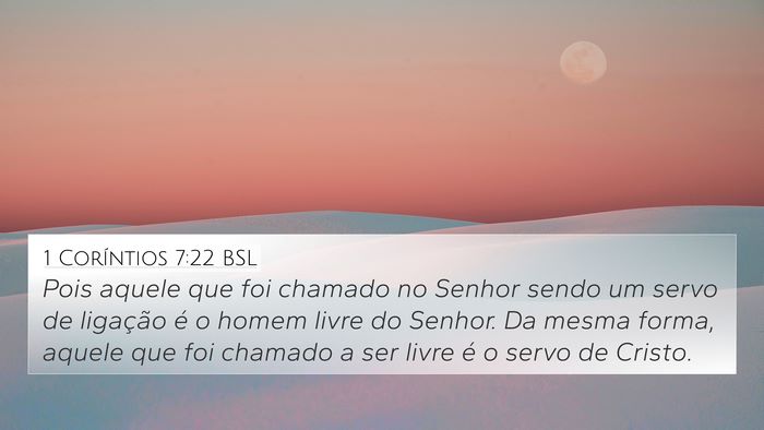 1 Coríntios 7:22 BSL Bible Verse Image