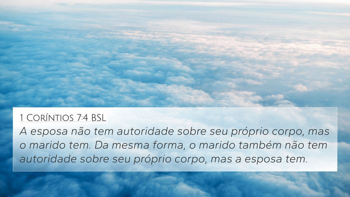 1 Coríntios 7:4 BSL Bible Verse Image