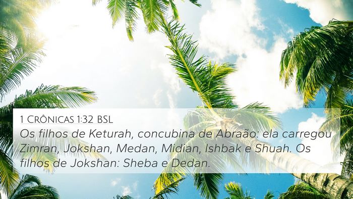1 Crônicas 1:32 BSL Bible Verse Image