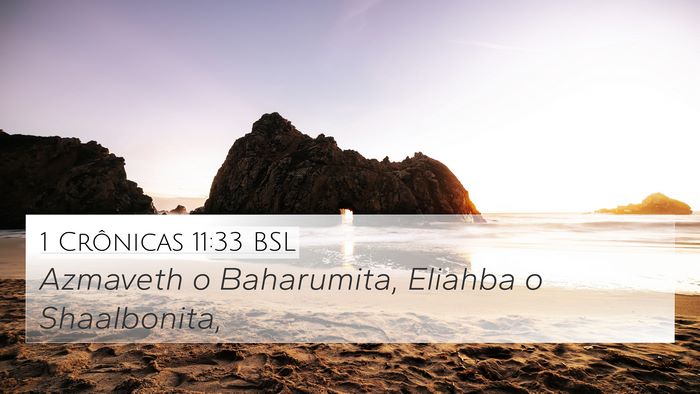 1 Crônicas 11:33 BSL Bible Verse Image