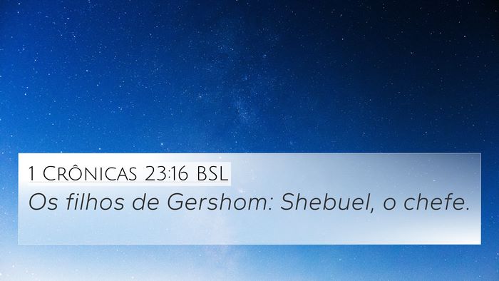 1 Crônicas 23:16 BSL 4K Wallpaper - Os filhos de Gershom: Shebuel, o - 4K Wallpaper Bible Verse