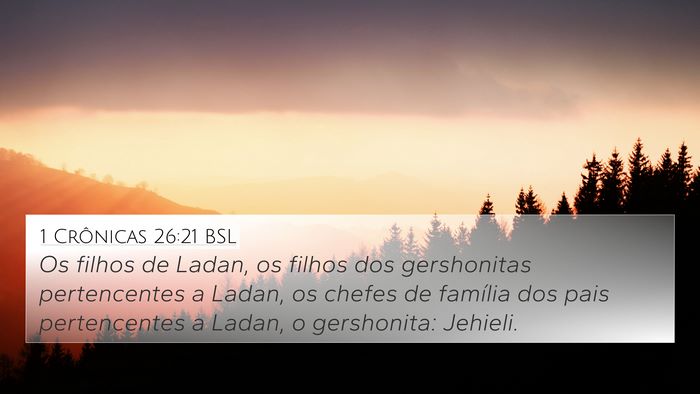1 Crônicas 26:21 BSL Bible Verse Image