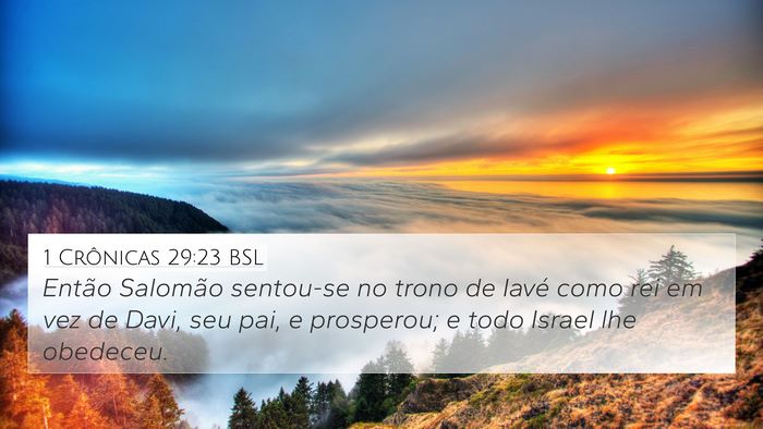1 Crônicas 29:23 BSL Bible Verse Image