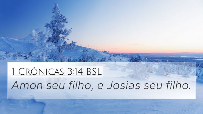 1 Crônicas 3:14 BSL 4K Wallpaper - Amon seu filho, e Josias seu - 4K Wallpaper Bible Verse