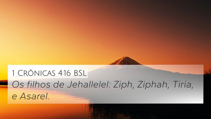 1 Crônicas 4:16 BSL 4K Wallpaper - Os filhos de Jehallelel: Ziph, Ziphah, Tiria, e - 4K Wallpaper Bible Verse
