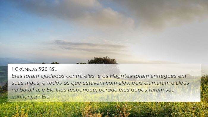 1 Crônicas 5:20 BSL Bible Verse Image