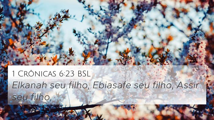 1 Crônicas 6:23 BSL 4K Wallpaper - Elkanah seu filho, Ebiasafe seu filho, Assir seu - 4K Wallpaper Bible Verse