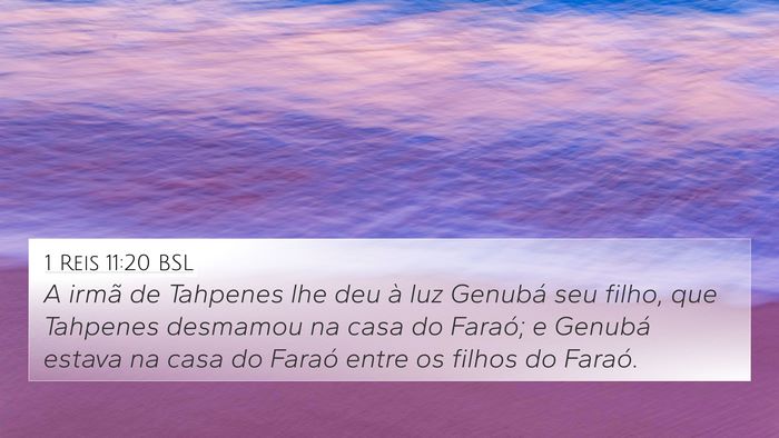 1 Reis 11:20 BSL 4K Wallpaper - A irmã de Tahpenes lhe deu à luz Genubá seu - 4K Wallpaper Bible Verse