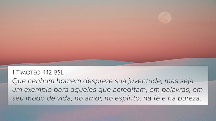 1 Timóteo 4:12 BSL Bible Verse Image