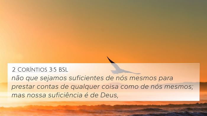 2 Coríntios 3:5 BSL Bible Verse Image