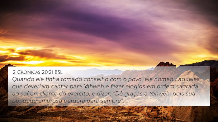 2 Crônicas 20:21 BSL Bible Verse Image