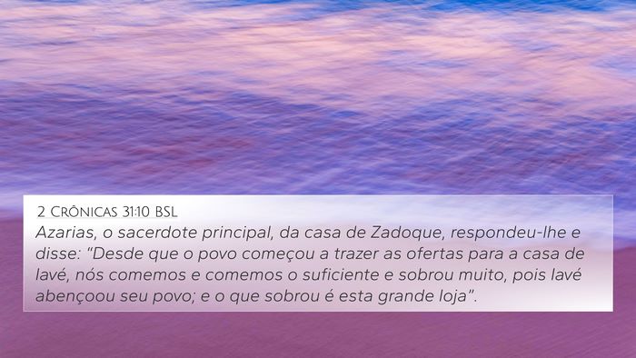 2 Crônicas 31:10 BSL Bible Verse Image