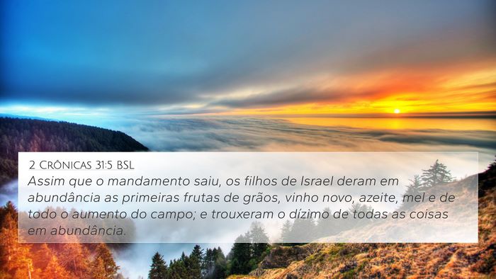 2 Crônicas 31:5 BSL Bible Verse Image