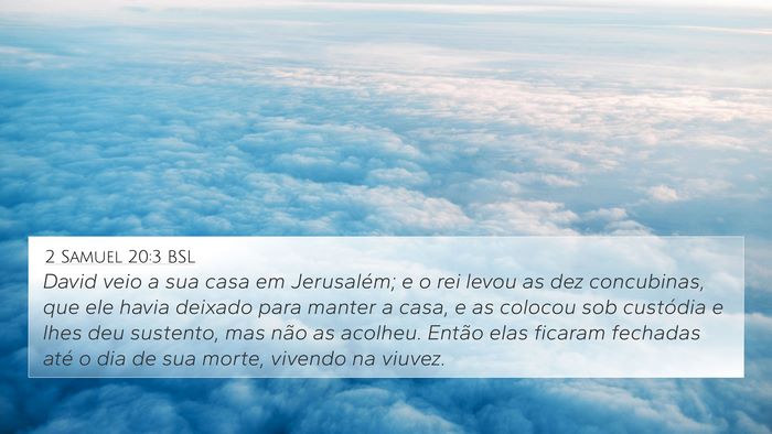 2 Samuel 20:3 BSL 4K Wallpaper - David veio a sua casa em Jerusalém; e o rei - 4K Wallpaper Bible Verse