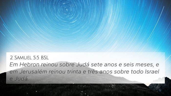 2 Samuel 5:5 BSL 4K Wallpaper - Em Hebron reinou sobre Judá sete anos e seis - 4K Wallpaper Bible Verse