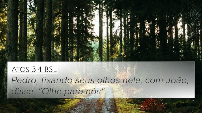 Atos 3:4 BSL 4K Wallpaper - Pedro, fixando seus olhos nele, com João, disse: - 4K Wallpaper Bible Verse