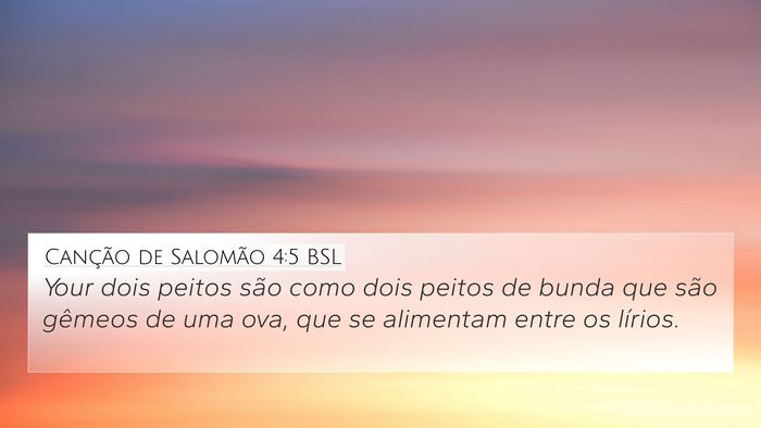 Canção de Salomão 4:5 BSL Bible Verse Image