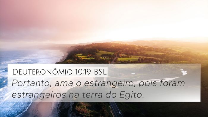 Deuteronômio 10:19 BSL Bible Verse Image