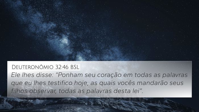 Deuteronômio 32:46 BSL Bible Verse Image