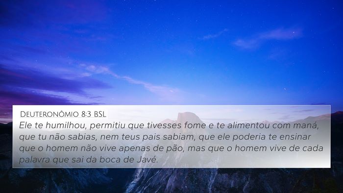 Deuteronômio 8:3 BSL Bible Verse Image