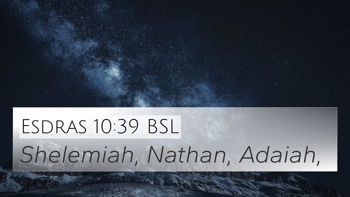 Esdras 10:39 BSL 4K Wallpaper - Shelemiah, Nathan, - 4K Wallpaper Bible Verse