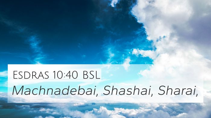Esdras 10:40 BSL 4K Wallpaper - Machnadebai, Shashai, - 4K Wallpaper Bible Verse