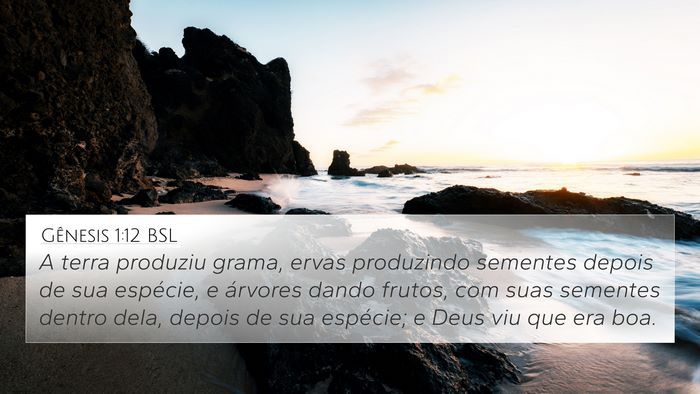 Gênesis 1:12 BSL Bible Verse Image