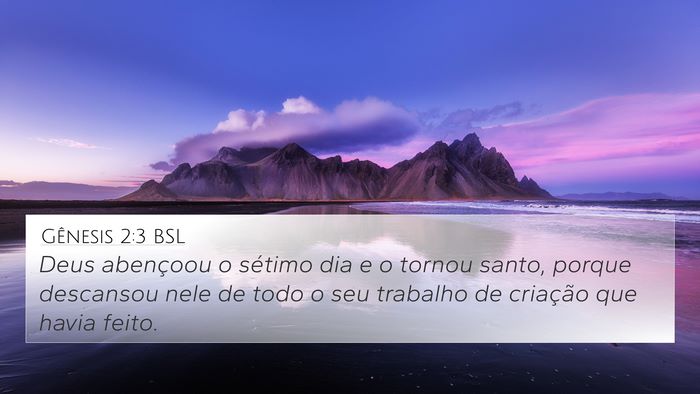 Gênesis 2:3 BSL Bible Verse Image