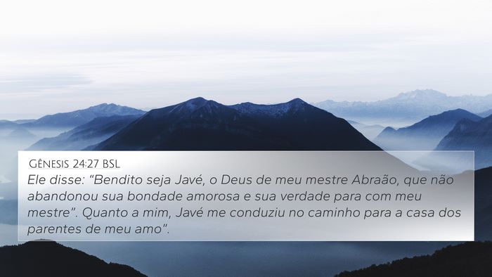 Gênesis 24:27 BSL Bible Verse Image