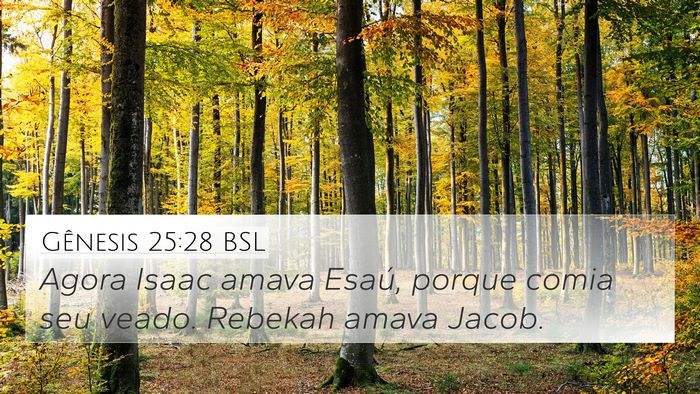 Gênesis 25:28 BSL Bible Verse Image