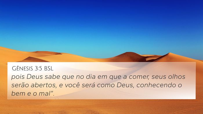 Gênesis 3:5 BSL Bible Verse Image