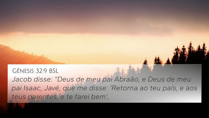 Gênesis 32:9 BSL Bible Verse Image