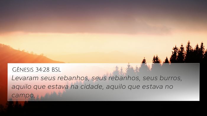 Gênesis 34:28 BSL Bible Verse Image