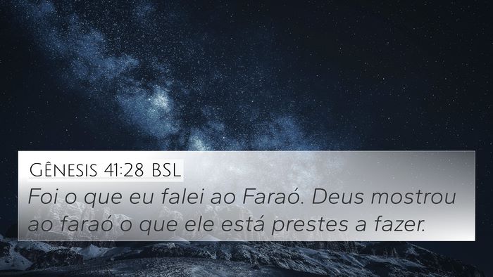 Gênesis 41:28 BSL Bible Verse Image