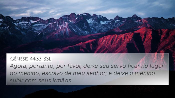 Gênesis 44:33 BSL Bible Verse Image