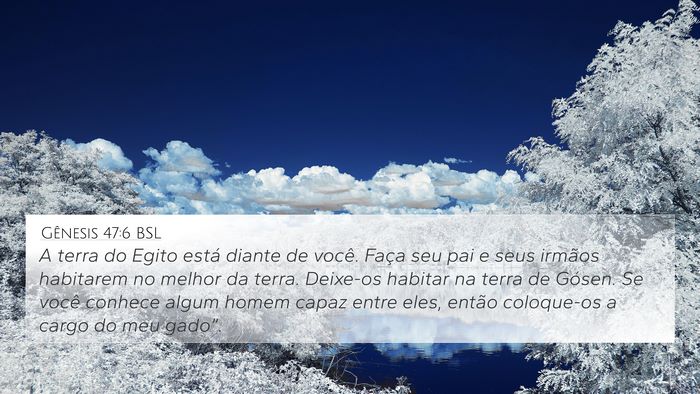 Gênesis 47:6 BSL Bible Verse Image