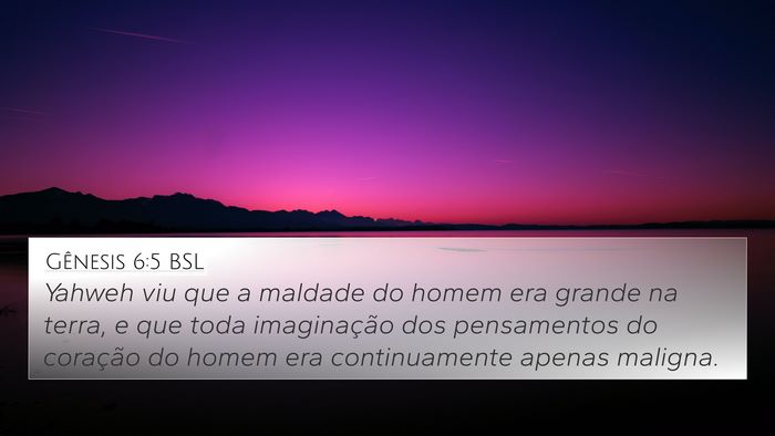 Gênesis 6:5 BSL Bible Verse Image