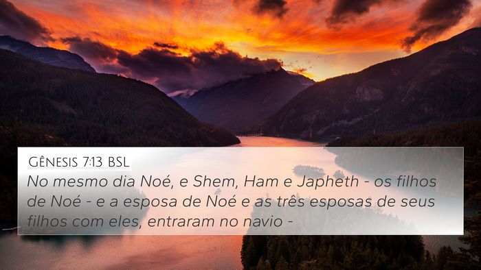 Gênesis 7:13 BSL Bible Verse Image