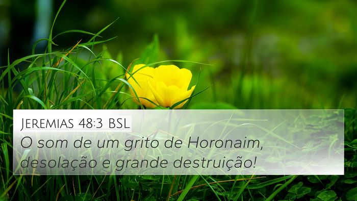 Jeremias 48:3 BSL 4K Wallpaper - O som de um grito de Horonaim, desolação e - 4K Wallpaper Bible Verse