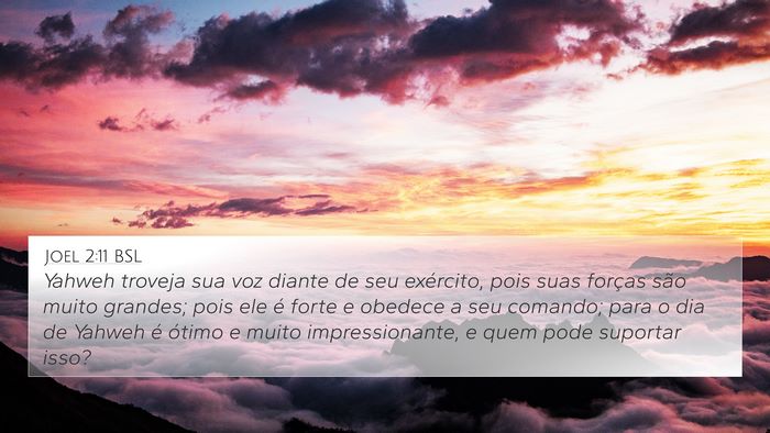 Joel 2:11 BSL Bible Verse Image