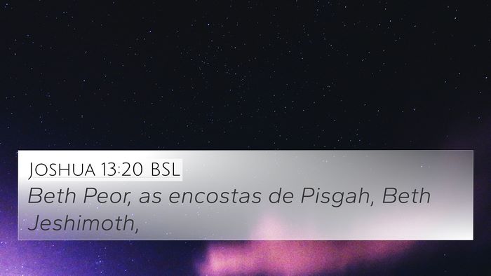 Joshua 13:20 BSL Bible Verse Image