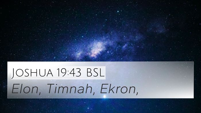 Joshua 19:43 BSL Bible Verse Image