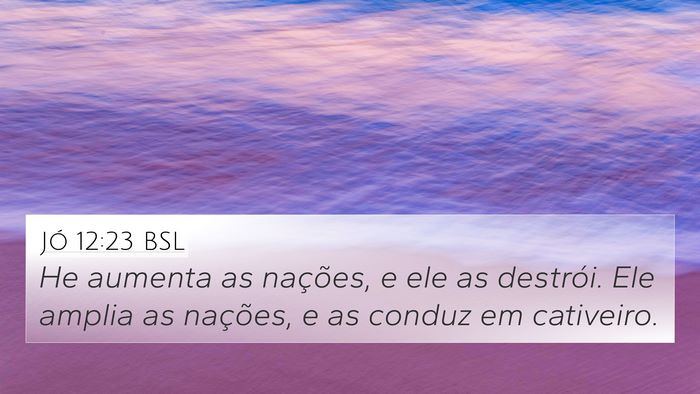 Jó 12:23 BSL 4K Wallpaper - He aumenta as nações, e ele as destrói. Ele - 4K Wallpaper Bible Verse