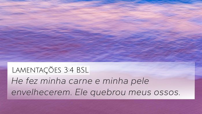 Lamentações 3:4 BSL 4K Wallpaper - He fez minha carne e minha pele envelhecerem. Ele - 4K Wallpaper Bible Verse